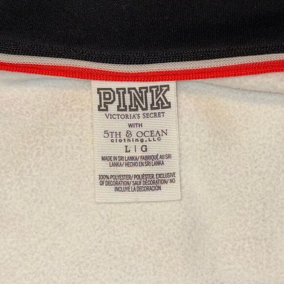 PINK Victoria’s Secret MLB Miami Marlins Full Zip White Black Top Jacket Large - Picture 5 of 7